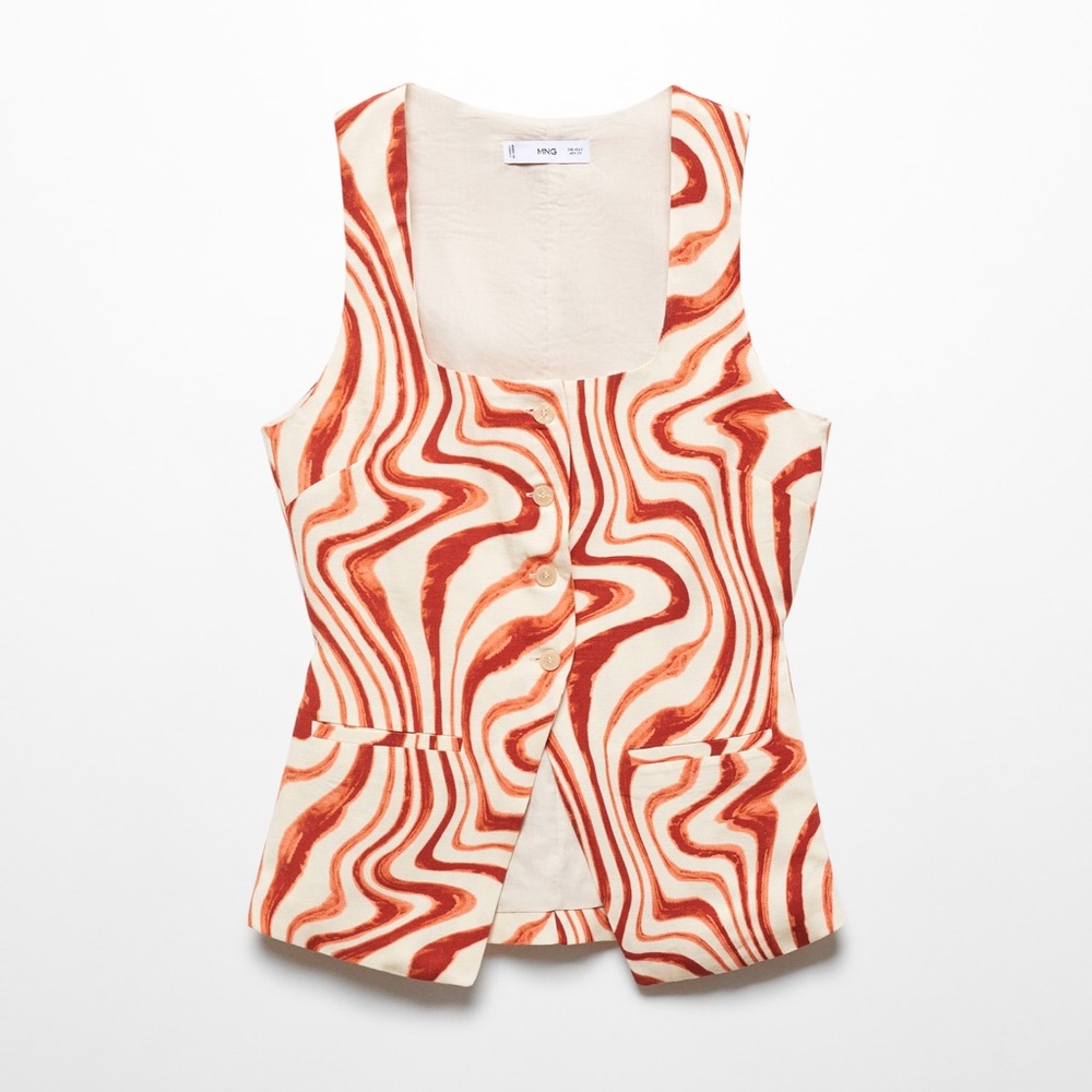 Mango Bow Print Top